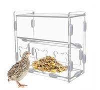 Junterone - Contenedor de alimentación de acrílico para loro, caja de comida multitural, sin desorden, caja dispensadora de alimentos transparente para pájaros para pinzones