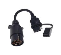 Junterone Conversor Luz Remolque UE a EE.UU. Adaptador Redondo de 7 Remolque Europea a Enchufe Plano de 4 Enchufe de Enganche de Remolque Vehículo