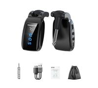 Junterone - de guitarra sin pantalla LED, recargable, transceptor de guitarra sin UHF para guitarra eléctrica, color negro