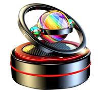 Junterone difusor de coche aromaterapia rotativa solar adornos de salpicadero ambientador de coche solar purificador de aire de coche automático negro