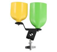 Junterone Doble Campana Campana Campana Música Tambor Campana Alto Bajo Sonido Tambor percusión Instrumento Parte Accesorios Verde + Amarillo