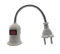 Junterone E27 enchufe UE conversión base lámpara luz LED pared soporte lámpara flexible convertidor con interruptor cabeza LED buje bombilla