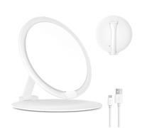 Junterone Espejos Plegables Iluminados con 80 Luces LED Espejos de Belleza Iluminados Portátiles Espejo de Maquillaje de Viaje de Sobremesa con Iluminación de 4 Colores