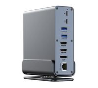 Junterone - Estación de acoplamiento USB-C 15 en 1 (4K HD Vertical Hub con Triple Monitor, RJ45 1000M, USB 3.0/2.0, PD 3.0, SD/TF para ordenador portátil