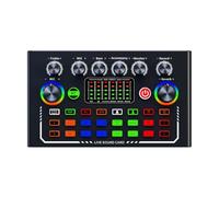 Junterone F009 Audio Mixer Live Tarjeta de sonido con efectos de mezcla DJ y equipo de estudio Cambiador de voz Producción de podcast