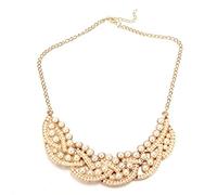 Junterone Gargantilla Dorado Hueca de Perla de Moda Collar de Babero Collar de Pendiente
