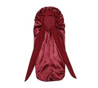 Junterone - Gorro de dormir para mujer, con larga trenzada, pelo de noche, gorro de ducha para sauna de alta calidad, color rojo