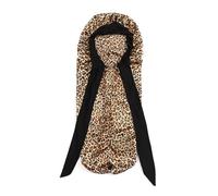 Junterone Gorro de dormir para mujer, pelo de larga, gorro de noche, gorro de ducha para sauna, gorro de baño, fácil de usar, estampado de leopardo