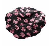 Junterone Gorro de ducha impermeable de punto de de impresión (negro)