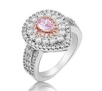Junterone Gota De Agua Forma De Anillo De Diamante Rosado Anillo De Compromiso De Boda De La Joyeria De Las Mujeres De Zafiro, No. 8