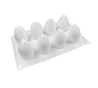 Junterone huevo de Pascua silicona molde de ocho agujeros en dimensiones huevo forma molde de yeso DIY hecho a mano decoración para Pascua