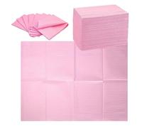 Junterone - Juego de 125 alfombrillas de servilletas desechables para uñas, 13 x 17 pulgadas, impermeable, para uñas, papel y sellos limpios de tatuaje, color rosa