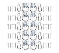 Junterone - Juego de anillos de fijación de 10 unidades, anillo de enganche de remolque de caballo con 10 mosquetones de resorte y 40 tornillos, anillo de amarre de caballo