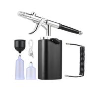 Junterone - Kit aerógrafo 40PSI, cepillos de aire portátiles sin punta de 0,3 mm con compresor para pintura/tatuaje, instalación fácil y