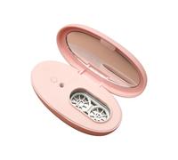 Junterone Limpiador Ultrasónico de Estuches para Lentes de Contacto, Máquina Portátil para Eliminar Proteínas, Contenedor Eficiente para Limpieza de Lágrimas, Color Rosa
