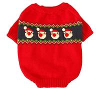 Junterone Mascotas Perros Gatos OtoñO e Invierno Nuevos SuéTeres Rojos de Papá Ropa Roja Festiva para Mascotas para Gatito, S
