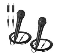 Junterone - Micrófono con cable portátil, micrófono de voz dinámico, cardioide con adaptadores de micrófono, para rendimiento de música vocal karaoke