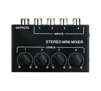 Junterone Mini Mezclador Pasivo de 4 Canales, Instrumento Musical Compacto, Reproductor de CD, Equipo de Mezclador Estéreo Hub