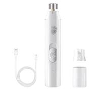 Junterone Molinillo de Uñas Eléctrico para Perros con Rueda Pulidora, Luz LED, Cortaúñas para Mascotas, Recargable por USB, 2 Velocidades