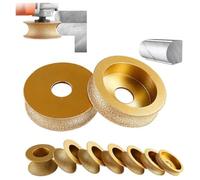 Junterone Muela de diamante de borde, Muela de diamante manual de perfil de 3 pulgadas, Muela de diamante redonda soldada al vacío en seco (15 Mm)