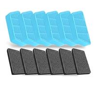 Junterone Nuevos Filtros de Repuesto para Fuente de Agua para Gatos, 2,2 L/74 Oz, Filtros de Repuesto y Esponjas para Fuente de Agua Automática para Mascotas, 6 Piezas