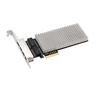 Junterone PClE X4 I225 2.5G Tarjeta de cubo Gigabit Adaptador de tarjeta Ethernet RJ45 de 4 puertos Tarjeta de cubo de escritorio