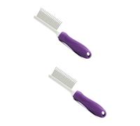 Junterone Peine para perros y dientes de acero inoxidable, ergonómico, herramienta de aseo universal, fácil de limpiar