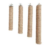 Junterone - Perroquet para mascotas de pie con percha de madera, garra de pájaro, de molienda, perca permanente, varilla de cuerda cómoda de pie de juguete