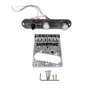 Junterone Placa de Control Precableada y Placa de Puente para Guitarra Eléctrica TL de 6 Cuerdas con Sillín de Rodillos, Repuestos Plateados