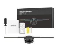 Junterone - Proyector holográfico 3D WiFi 352LED, ventilador de reproductor holográfico para imagen de vídeo, tienda, bar, fiesta, pantalla publicitaria enchufe UE