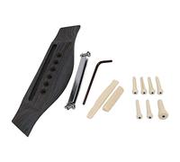 Junterone Puente de Guitarra PortáTil con Ranura de 6 Cuerdas con Pasadores de Puente, Tuerca, Cuerda de SillíN, Piezas de Repuesto para Guitarra AcúStica Popular