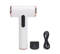 Junterone Secador de Pelo Inalámbrico de 3 Velocidades y 3 Temperaturas, Recargable por USB, Portátil, Pequeño, con Pantalla Digital para Dormitorios y Campamentos