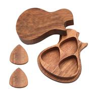Junterone Soporte de madera para púas de guitarra, caja de , regalos de guitarrista, accesorios para instrumentos musicales, ver imagen