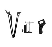 Junterone Soporte de micrófono de escritorio ajustable, brazo plegable, soporte extensible a 180°