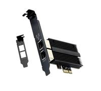 Junterone - Tarjeta de red para PCB de escritorio (2500 Mbps, 2,5 G, Gigabit Ethernet, 100/1000/2500 Mbps, 2,5 G, Gigabit Ethernet, doble puerto, 100/1000/2500 Mbps)