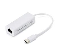 Junterone Tarjeta de red USB tipo C a RJ45 de 100 m sin controlador, adaptador de cable de red, adaptador Ethernet, fácil de instalar, fácil de usar, A