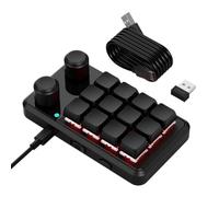 Junterone Teclado de Botones Teclado RGB Mecánico Hotswap Macropad Programación Macro 2.4G Personalizado Negro