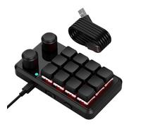 Junterone Teclado de Botones Teclado RGB Mecánico Hotswap Macropad Programación Macro Personalizado Negro