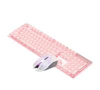 Junterone teclado mecánico con cable con ratón LED teclado silencioso teclado impermeable para deportes electrónicos y uso en oficina-B