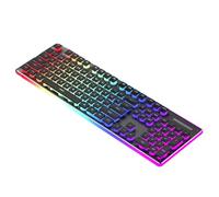 Junterone teclado mecánico con cable LED teclado silencioso teclado impermeable antideslizante 104 teclas teclados A