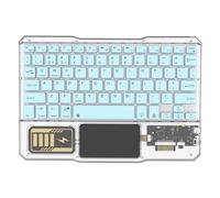 Junterone Teclado sin Teclado Táctil Recargable Teclados Bluetooth para Teléfono PC Tableta Azul