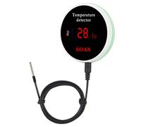 Junterone Tuya Smart Home Wifi Sensor de Temperatura Cable Digital TermóMetro HabitacióN Agua Piscina Termostato Alarma Enchufe de la UE