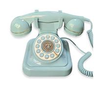 Junterone Vocal Retro Europeo para Boda, Cumpleaños y Decoración, Grabadora de Mensajes de Voz, Teléfono Azul.