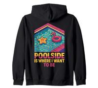 Junto a la Piscina es Donde Quiero ser un Momento Divertido Sudadera con Capucha