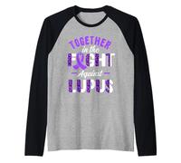 Juntos en la lucha contra el patrón de leopardo lupus Camiseta Manga Raglan