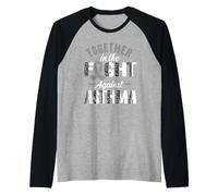 Juntos en la lucha contra la conciencia sobre el asma Camiseta Manga Raglan