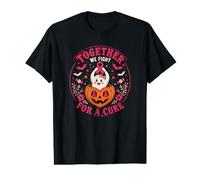 Juntos luchamos contra el cáncer de Mama Halloween Calabaza Fantasma Camiseta gráfica económica