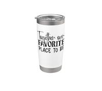 Juntos Nuestro Lugar Favorito Las Parejas Aman Vaso térmico de acero inoxidable de doble pared