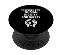 Juntos por la dignidad Humana y la Seguridad | Regalo del Día de los Derechos Humanos PopSockets PopGrip Adhesivo