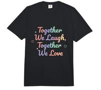 Juntos reímos Juntos, Amamos la Cita del corazón en Colores Comfort Colors Adult Heavyweight T-Shirt